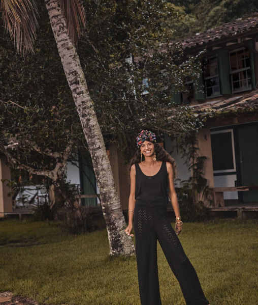 Picture of LUCY CROCHET WIDE-LEG TROUSERS